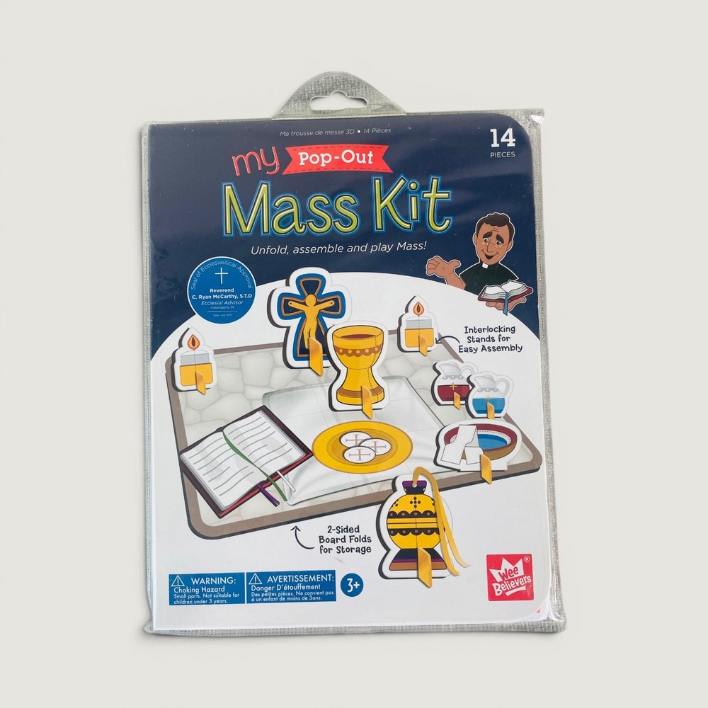 Wee Believers My Pop-Out Mass Kit Catholic Childrens Educational Toy 14 Pieces